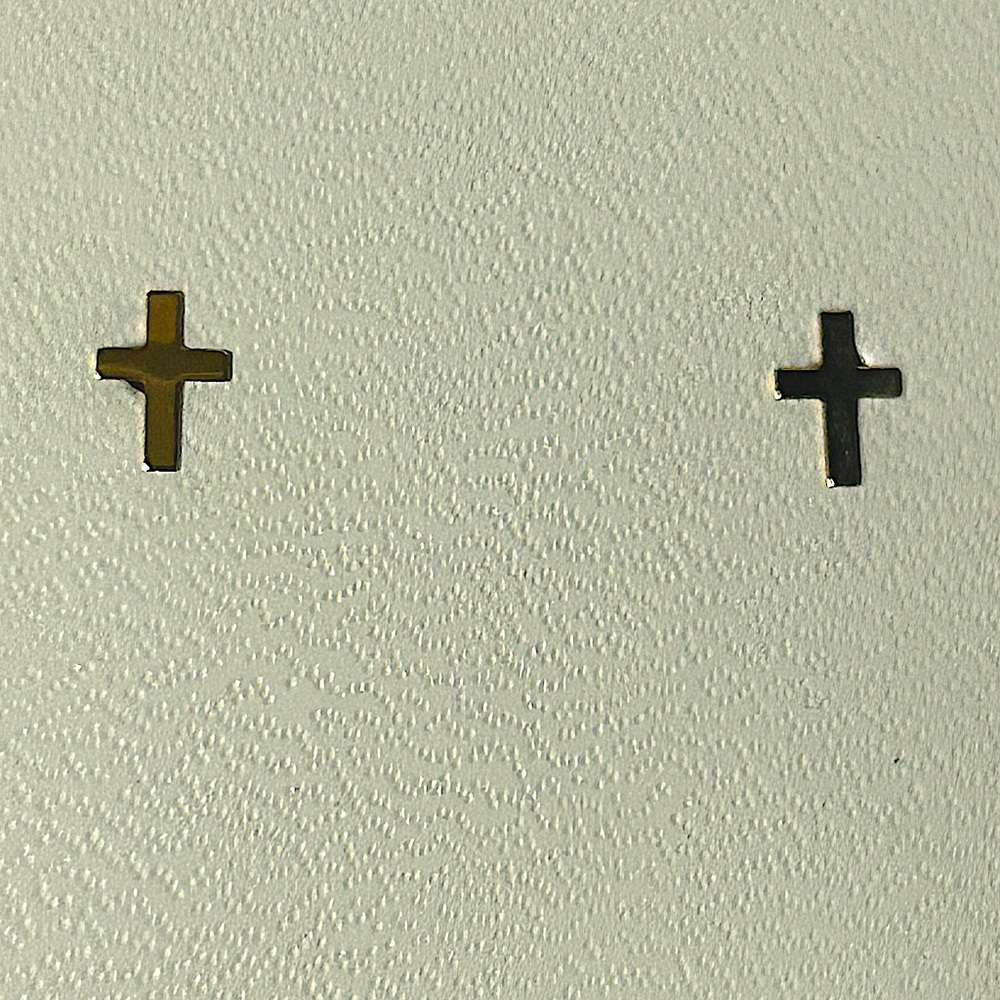 14K Yellow Gold Cross Earrings with 14K Gold backs